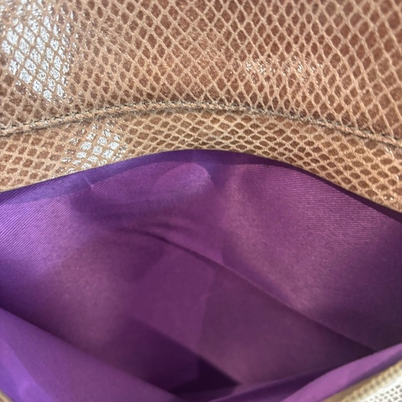 SHARIF NEW YORK TOTE Handbag Purse Leather Rhinestone Owl Design Textured - Picture 7 of 12